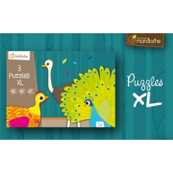 Pack de 3 puzles XL - Animales con plumas